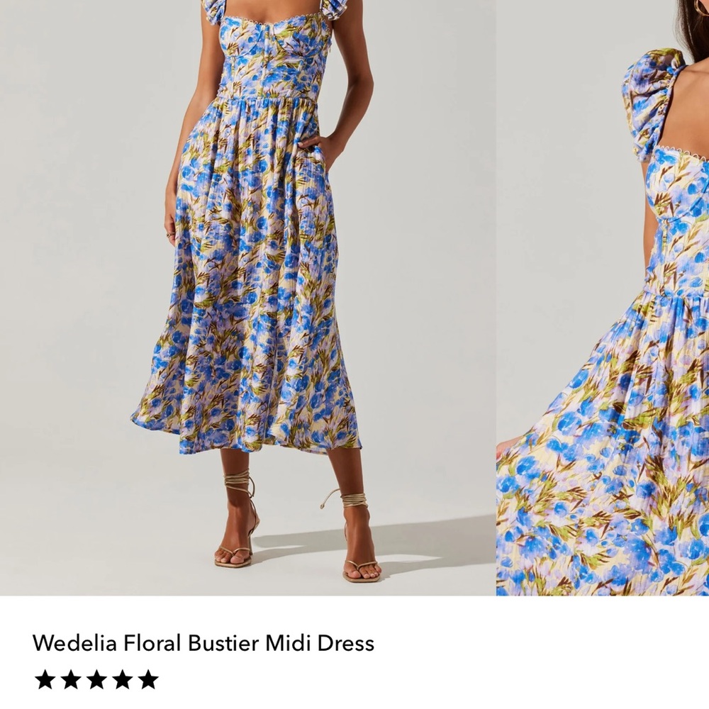 ASTR The Label- Wedelia Floral Bustier Midi Dress